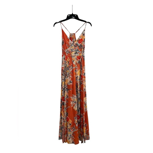 Free People Intimately Through The Vine Printed Maxi Dress Red Pink Combo Sz S - Picture 2 of 12